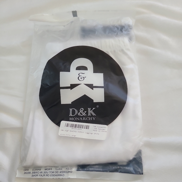 D&K Monarchy Women cotton Leggings whithe One Size - Picture 3 of 3